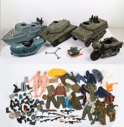 Quantity of Vintage Action Man Action Figures Vehicles and accessories Palitoy.