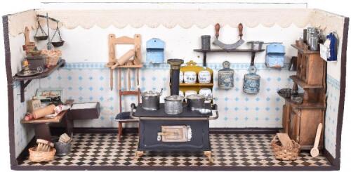 Painted wooden Kitchen room set, German circa 1900,