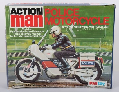 Vintage Action Man Palitoy Police Motorcycle new in Box.