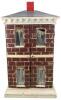 Small painted wooden dolls house with contents, English 1880,