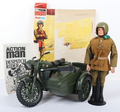 Vintage Action Man Palitoy Despatch Rider and Motorcycle & sidecar