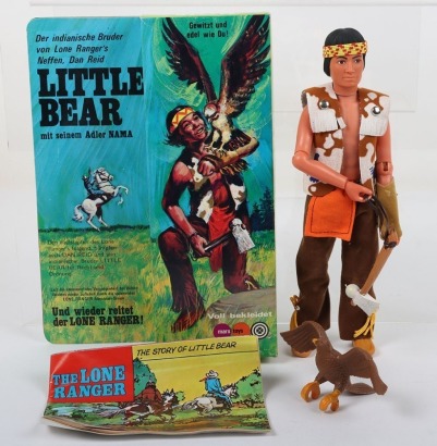 Vintage Lone Ranger rides again Little Bear Action Figure Marx Toys Boxed.