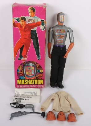 Vintage Six Million Dollar Man Maskatron Deny's Fisher Action Figure Doll boxed.