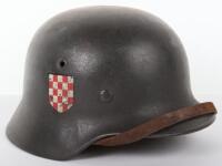 Third Reich Croatian Volunteers in SS-Police Division Steel Helmet