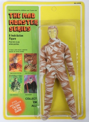 Vintage The Mad Monster Series 1903 The Mummy Lion Rock Doll carded moc boxed.