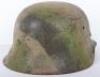 German Army Italian Campaign Camouflaged Steel Combat Helmet - 3