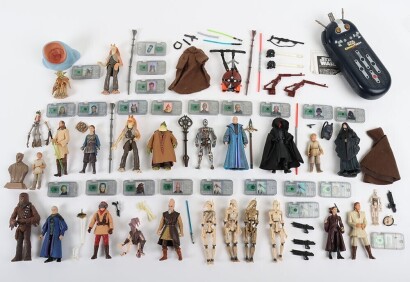 Quantity of Modern Star Wars action figures and accessories Hasbro.