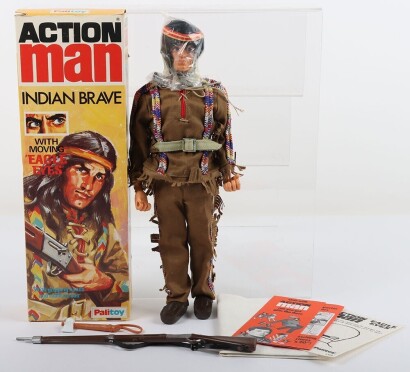 Vintage Action Man Indian Brave Palitoy Eagle Eyes Complete Boxed Doll Action Figure.