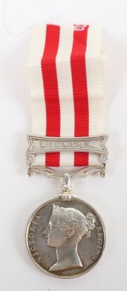 Indian Mutiny Medal to a Sergeant Major in the Bengal Artillery who was Specially Promoted to Ensign for Distinguished Conduct in Several Actions