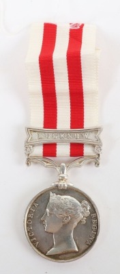 Indian Mutiny Medal to a Sergeant Major in the Bengal Artillery who was Specially Promoted to Ensign for Distinguished Conduct in Several Actions