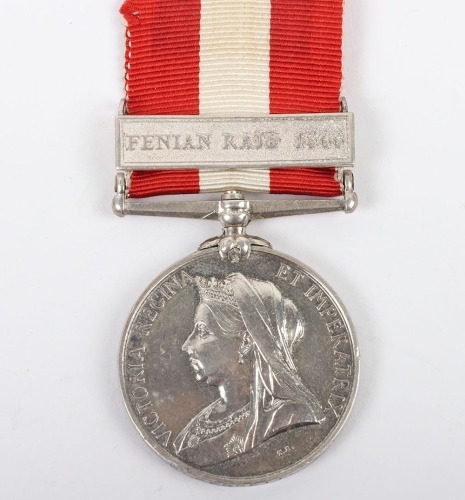 Canada General Service Medal for the 1866 Fenian Raid to the Royal Fusiliers,