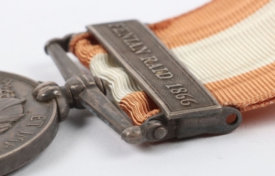 Canada General Service Medal for the 1866 Fenian Raid to the Barrie Rifle Company - 2