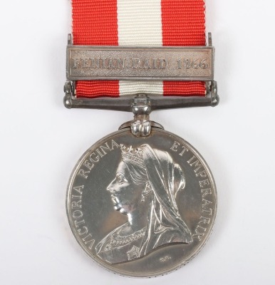 Canada General Service Medal for the 1866 Fenian Raid to the 4th Chasseurs Canadiens