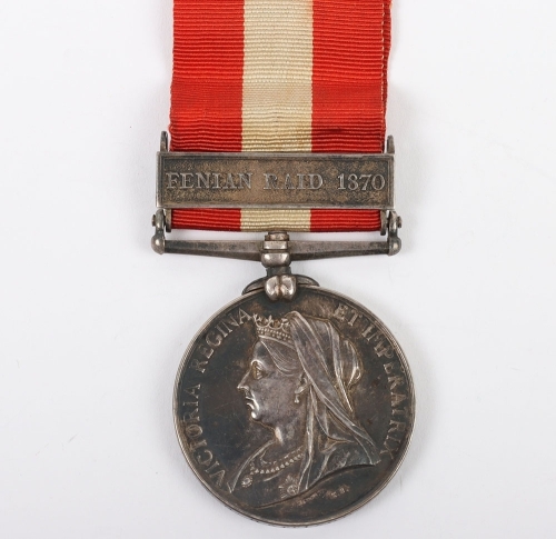 Canada General Service Medal for the 1870 Fenian Raid to the 41st Brockville Battalion