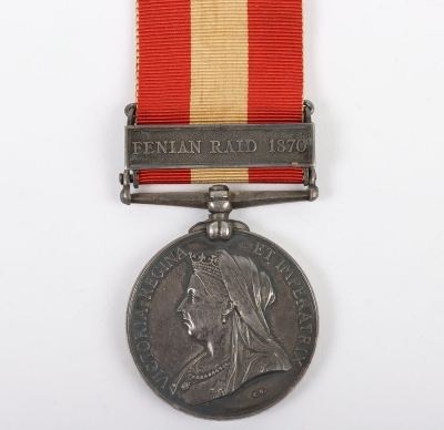 Canada General Service Medal for the 1870 Fenian Raid to the 9th Battalion Voltigeurs de Quebec.