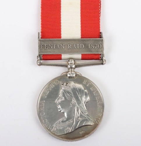 Canada General Service Medal for the 1870 Fenian Raid to the Napanee Battery of Garrison Artillery