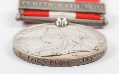 Canada General Service Medal for the 1870 Fenian Raid to the Napanee Battery of Garrison Artillery - 3