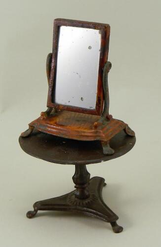 Evans and Cartwright swing mirror and table, English mid 19th century,