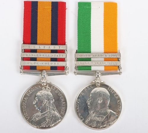 Second Boer War Campaign Medal Pair to the Mounted Infantry Company of the Royal Warwickshire Regiment
