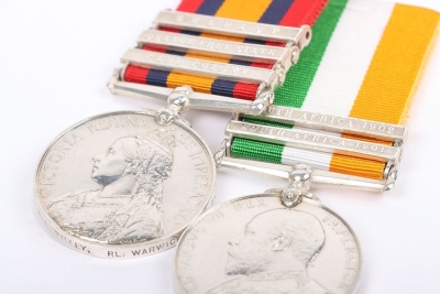 Second Boer War Campaign Medal Pair to the Mounted Infantry Company of the Royal Warwickshire Regiment - 7