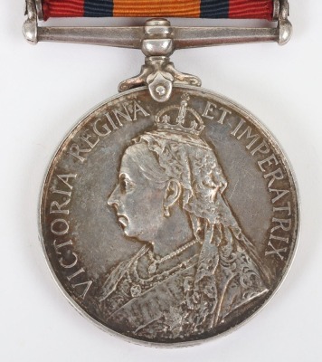 Queens South Africa Medal to a Recipient in the Norfolk Regiment who was Invalided Home - 3