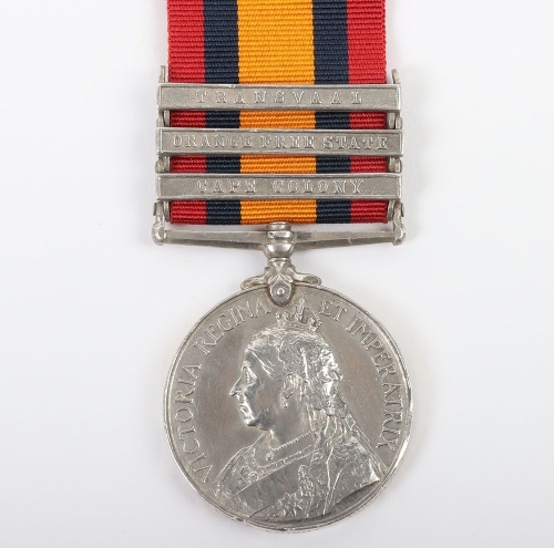 Queen&rsquo;s South Africa Medal to a Recipient in the 2nd Battalion Northumberland Fusiliers who was a Prisoner of War in the Action at Stormberg on 10th December 1899