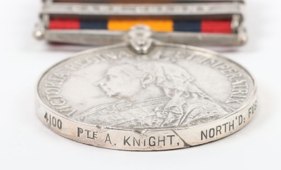 Queen&rsquo;s South Africa Medal to a Recipient in the 2nd Battalion Northumberland Fusiliers who was a Prisoner of War in the Action at Stormberg on 10th December 1899 - 4