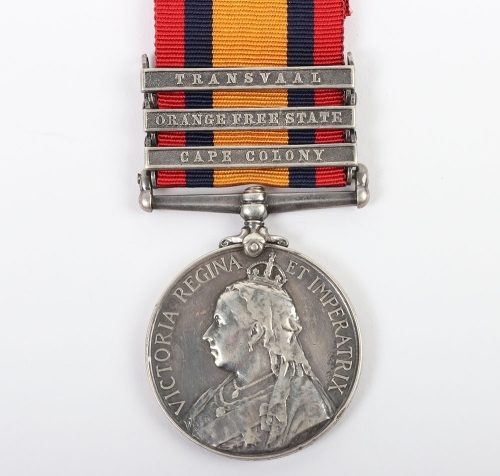 Queen&rsquo;s South Africa Medal to a Recipient in the Royal Irish Rifles who was made Prisoner of War in the Action at Stormberg in December 1899