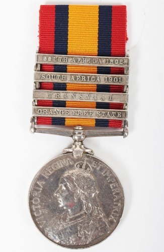 Scarce 2nd Boer War 4 clasp Queens South Africa Medal to a Piper in the Black Watch