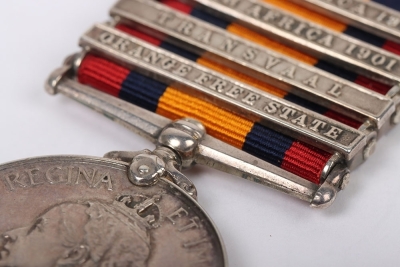 Scarce 2nd Boer War 4 clasp Queens South Africa Medal to a Piper in the Black Watch - 4
