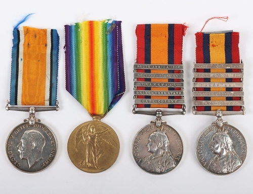 An Unusual Double Issue Queen&rsquo;s South Africa Medal to a Recipient in the Scottish Horse who also Served in the Great War