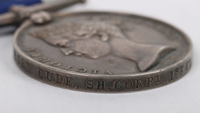 A Victorian Navy Long Service and Good Conduct Medal to a Ships&rsquo; Corporal on H.M.S. Wanderer, VR narrow suspension, impressed naming, &ldquo;ROBT CUDE, SH CORPL 1ST CL. H.M.S. WANDERER&rdquo;.Robert Cude was born in Millerston, Somerset on 8th June 1858. He initially - 5
