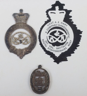 Victorian Staffordshire Rifle Association 1886 Prize Meeting Badge / Award, - 2