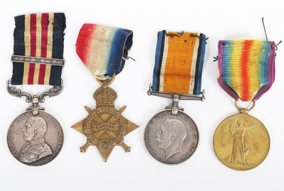 Great War Military Medal and Second Award Bar Medal Group of 4 to the 14th Battalion (Pioneers) Northumberland Fusiliers, both awards gazetted within 1 week of each other