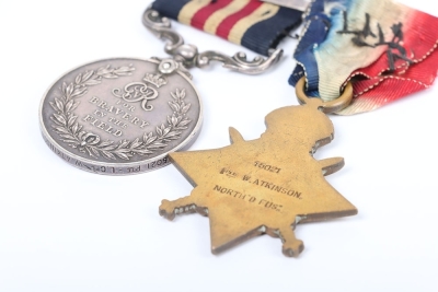Great War Military Medal and Second Award Bar Medal Group of 4 to the 14th Battalion (Pioneers) Northumberland Fusiliers, both awards gazetted within 1 week of each other - 3