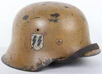 Waffen-SS Italian Front Camouflaged Steel Combat Helmet