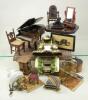 Good collection of miniature dolls house pieces,