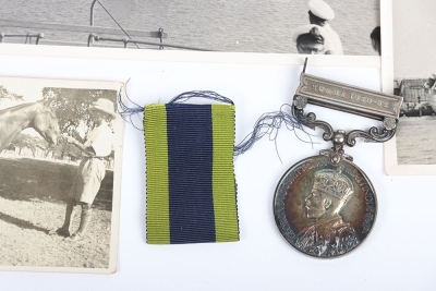 India General Service Medal to the Royal Corps of Signals for Service in Burma in the 1930&rsquo;s, GVR, clasp Burma 1930-32, &ldquo;1417236 CPL A. OATES R. SIGNALS&rdquo;, medal in mint condition in damaged carboard box of issue. Accompanied by 16 original service-related - 7