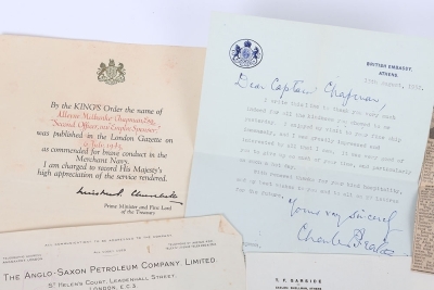 Second World War Merchant Navy Commendation for Brave Conduct Medal Group of 4 to the Second Officer on &lsquo;MV Empire Spenser&rsquo; Who Returned to the Burning Ship to Rescue Stranded Crew - 2