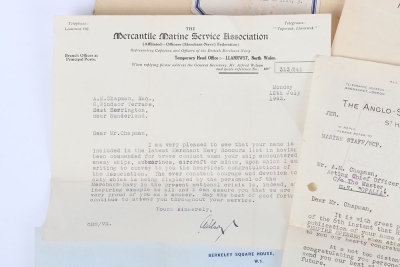 Second World War Merchant Navy Commendation for Brave Conduct Medal Group of 4 to the Second Officer on &lsquo;MV Empire Spenser&rsquo; Who Returned to the Burning Ship to Rescue Stranded Crew - 4