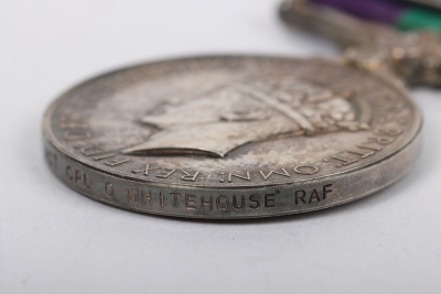 General Service Medal 1918-62 to the Royal Air Force for the Malaya conflict, GVIR, with clasp Malaya, &ldquo;3500022 ACT CPL D WHITEHOUSE RAF&rdquo;, in titled card box of issue and accompanied by 2 letters of issue dated March 1976 to the recipient in South Yardley - 6