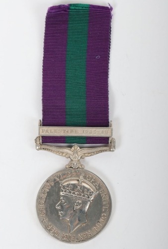 General Service Medal 1918-62 for the Palestine conflict to the Sherwood Foresters