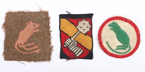 3x WW2 British Armoured Cloth Formation Signs