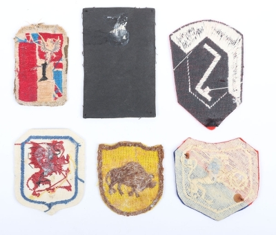 6x WW2 Polish Cloth Formation Signs - 2