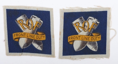 Pair of WW2 Royal Ordnance Factories Formation Signs,