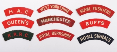 9x WW2 Printed Regimental Shoulder Titles
