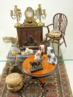 Good collection of miniature dolls house pieces,
