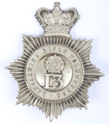 Victorian 13th (Southport) Lancashire Rifle Volunteers Shako Plate