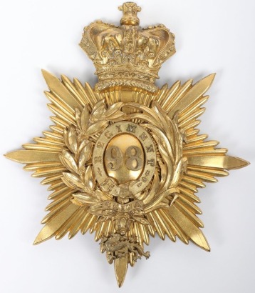 98th (Prince of Wales) Regiment of Foot Albert Shako Plate 1844-55