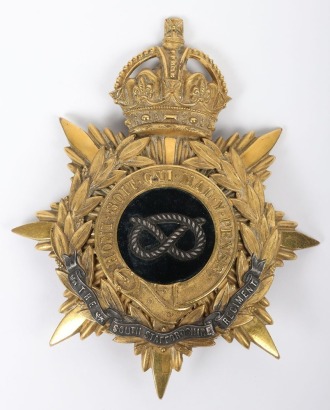 Rare Territorial Battalions South Staffordshire Regiment Officers Home Service Helmet Plate 1908-14,